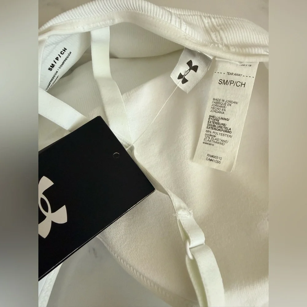 Under Armour White Seamless Light-Support Sports Bra with Branded Band - Picture 4 of 5